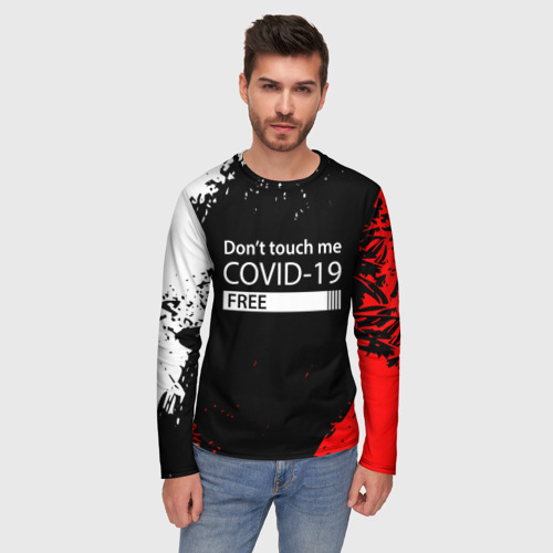 Мужской лонгслив 3D COVID-19 DON`T TOUCH ME - фото 3