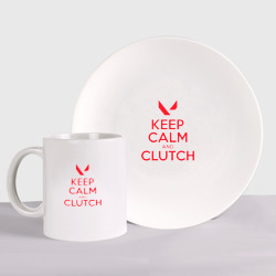 Набор: тарелка + кружка Keep calm clutch