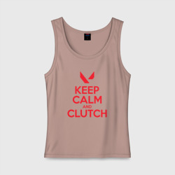 Женская майка хлопок Keep calm clutch