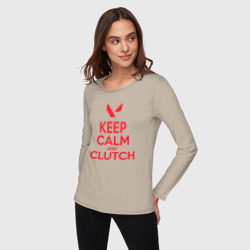 Женский лонгслив хлопок Keep calm clutch - фото 2