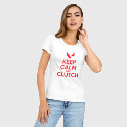 Женская футболка хлопок Slim Keep calm clutch - фото 2