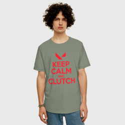 Мужская футболка хлопок Oversize Keep calm clutch - фото 2