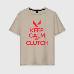 Женская футболка хлопок Oversize Keep calm clutch