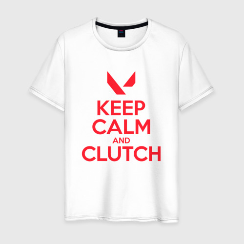 Мужская футболка хлопок Keep calm clutch, цвет белый