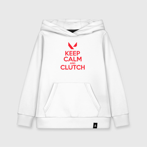 Детская толстовка хлопок Keep calm clutch, цвет белый