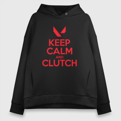 Женское худи Oversize хлопок Keep calm clutch