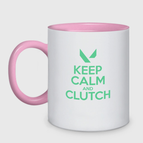 Кружка двухцветная KEEP CALM CLUTCH, цвет белый + розовый