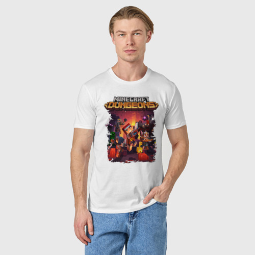 Мужская футболка хлопок Minecraft Dungeons, цвет белый - фото 3