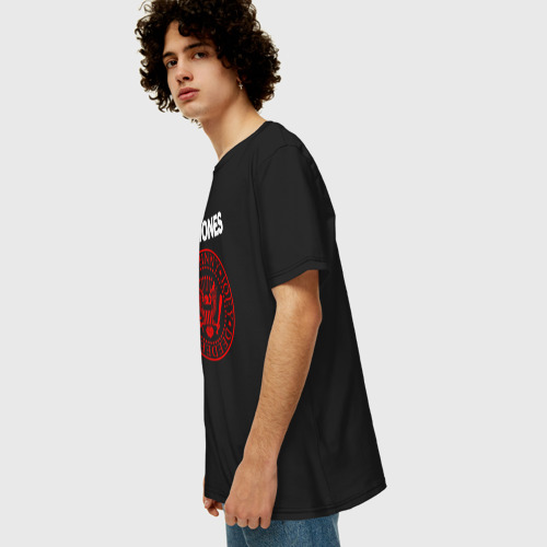 Мужская футболка хлопок Oversize Ramones, цвет черный - фото 5