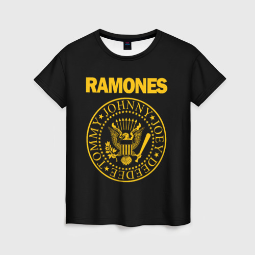 Женская футболка с принтом Ramones, вид спереди №1