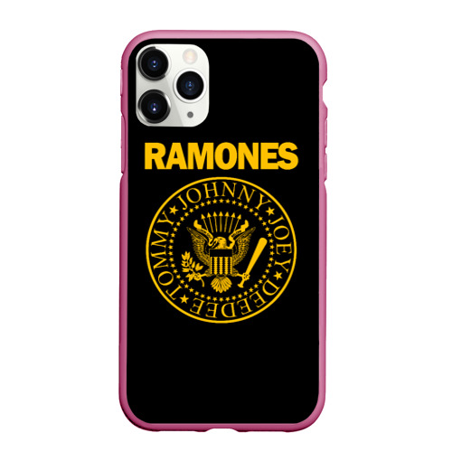 Чехол для iPhone 11 Pro Max матовый Ramones, цвет малиновый