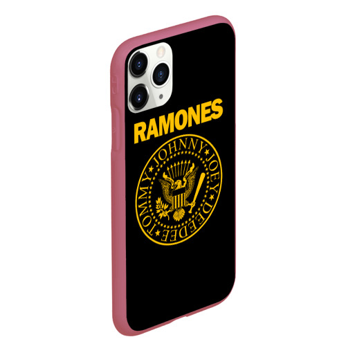 Чехол для iPhone 11 Pro Max матовый Ramones, цвет малиновый - фото 3