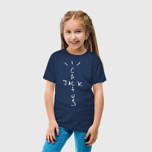Детская светящаяся футболка с принтом Travis Scott, вид сбоку #3