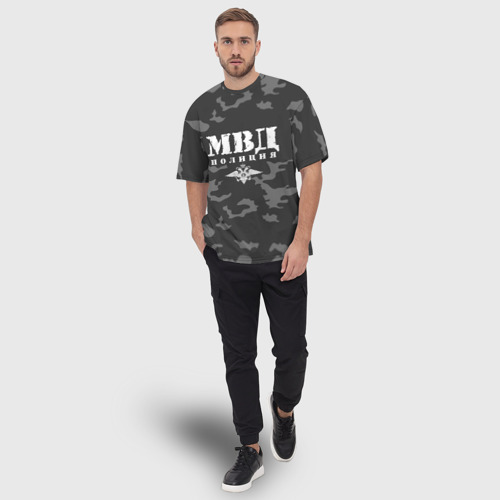 Мужская футболка oversize 3D Полиция МВД, цвет 3D печать - фото 5