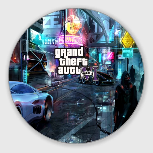 Круглый коврик для мышки GTA 6