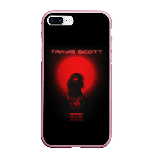 Чехол для iPhone 7Plus/8 Plus матовый TRAVIS SCOTT, цвет розовый