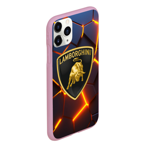 Чехол для iPhone 11 Pro Max матовый Lamborghini Ламборгини, цвет розовый - фото 3