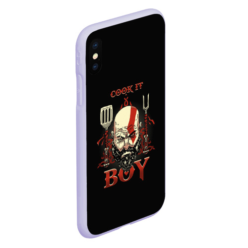 Чехол для iPhone XS Max матовый God of War. Cook it Boy, цвет светло-сиреневый - фото 3