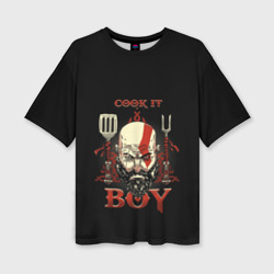 Женская футболка oversize 3D God of War. Cook it Boy