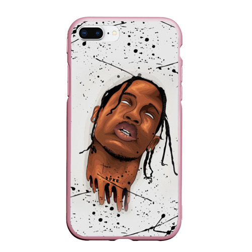 Чехол для iPhone 7Plus/8 Plus матовый Travis Scott, цвет розовый