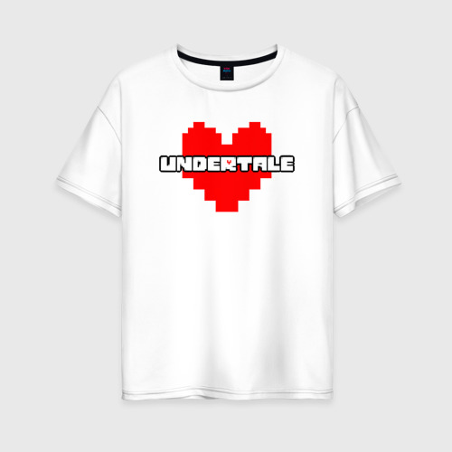 Женская футболка хлопок Oversize Undertale, цвет белый