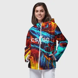 Женская ветровка 3D CS GO stripes flame КС Го пламя - фото 2