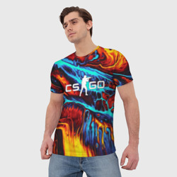 Мужская футболка 3D CS GO stripes flame КС Го пламя - фото 2