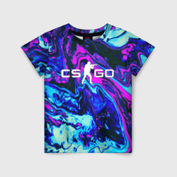 Детская футболка 3D CS GO neon КС Го неон