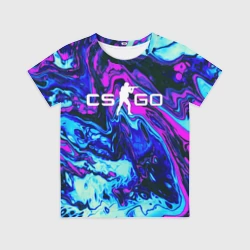 Детская футболка 3D CS GO neon КС Го неон
