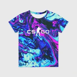 Детская футболка 3D CS GO neon КС Го неон