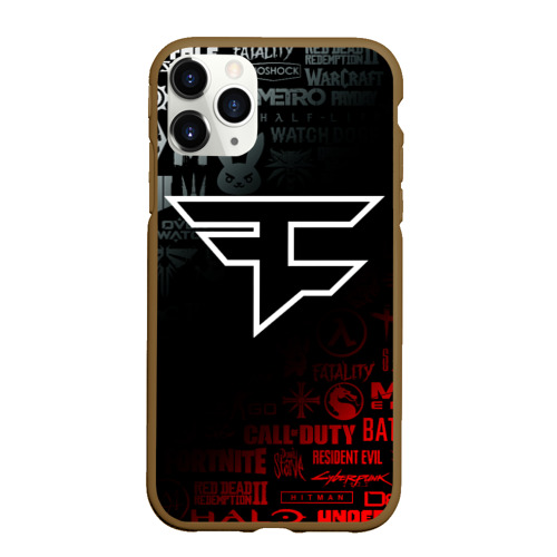 Чехол для iPhone 11 Pro Max матовый FaZe clan, цвет коричневый