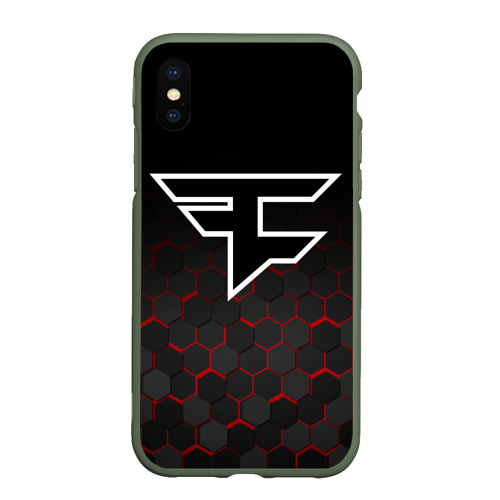 Чехол для iPhone XS Max матовый FaZe clan, цвет темно-зеленый