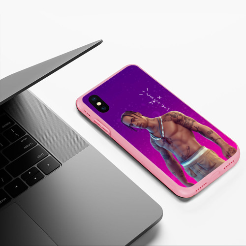 Чехол для iPhone XS Max матовый Fortnite Travis Scott, цвет баблгам - фото 5