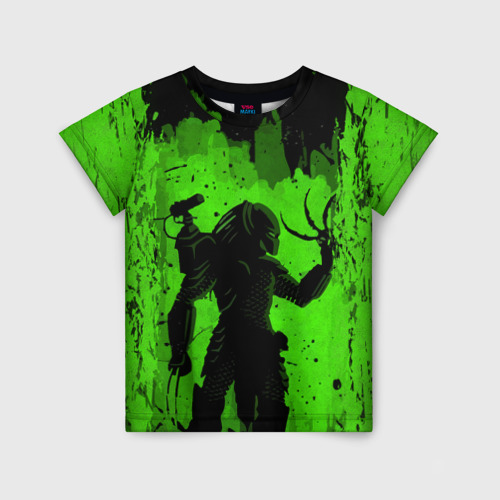 Детская футболка 3D с принтом Predator, вид спереди #2
