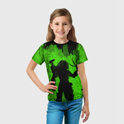 Детская футболка 3D с принтом Predator, вид сбоку #3