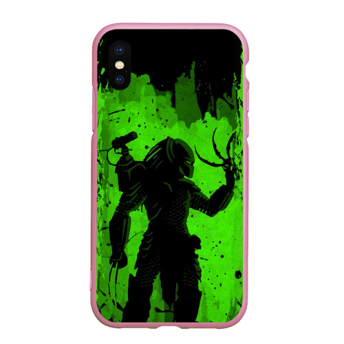 Чехол для iPhone XS Max матовый Predator, цвет розовый