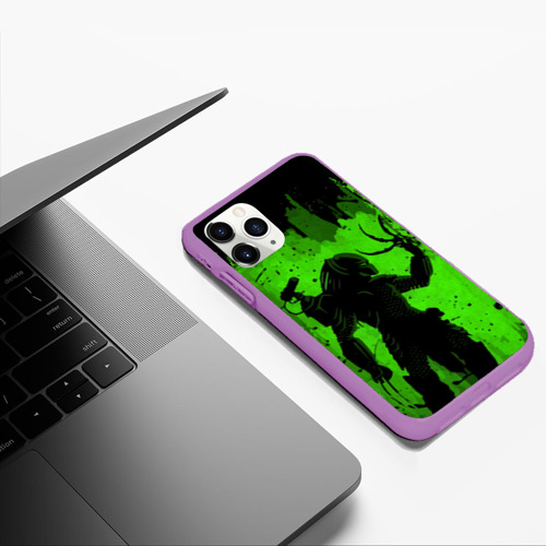 Чехол для iPhone 11 Pro Max матовый Predator, цвет фиолетовый - фото 5