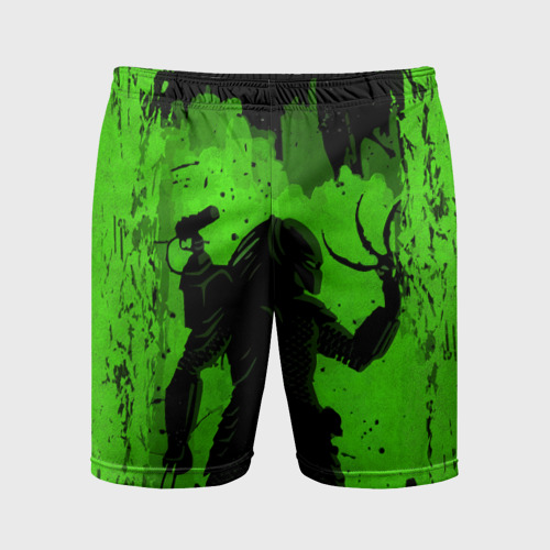 Мужские шорты спортивные с принтом Predator, вид спереди #2