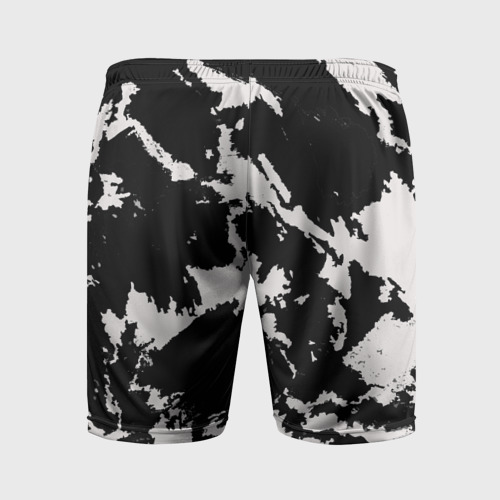 Мужские шорты спортивные Черный на сером, цвет 3D печать - фото 2