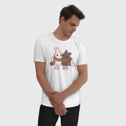 Мужская пижама с белой футболкой хлопок Лань Чжань и Вэй Ин милые кролики  - Мастер тёмного пути - фото 2