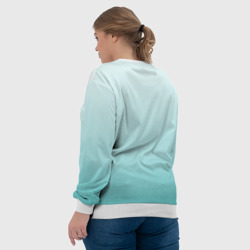 Свитшот с принтом Чиби Гусу Лань для женщины, вид на модели сзади №3. Цвет основы: белый