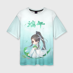 Женская футболка oversize 3D Чиби Гусу Лань