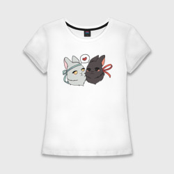 Женская футболка хлопок Slim Кролики Вэй и Лань