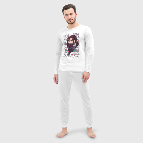 Мужская пижама с лонгсливом хлопок Вэй Усянь, цвет белый - фото 3