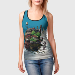 Женская майка 3D Ходячий замок в облаках - фото 2