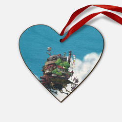 Деревянная игрушка Сердце Ходячий замок в облаках