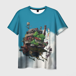 Мужская футболка 3D Ходячий замок в облаках