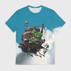 Мужская футболка 3D Ходячий замок в облаках