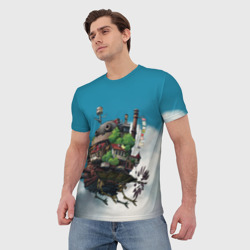 Мужская футболка 3D Ходячий замок в облаках - фото 2