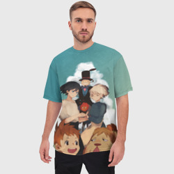 Мужская футболка oversize 3D Хаул, Софи, Кальцифер и другие - фото 2
